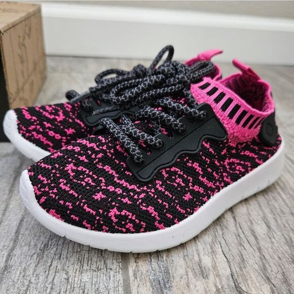 Club Canvas Pink and Black Sock Shoes Size 11T - Picture 7 of 12